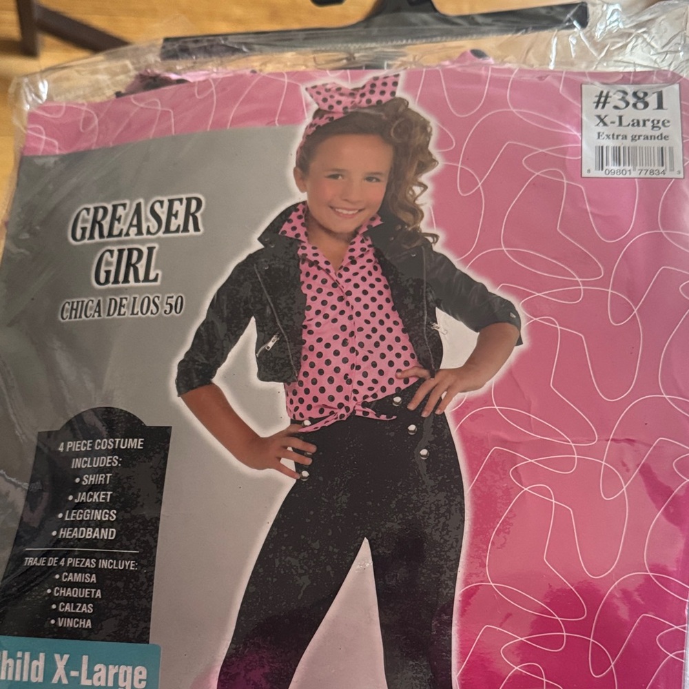 Greaser Girl 50s Costume - Pink and Black